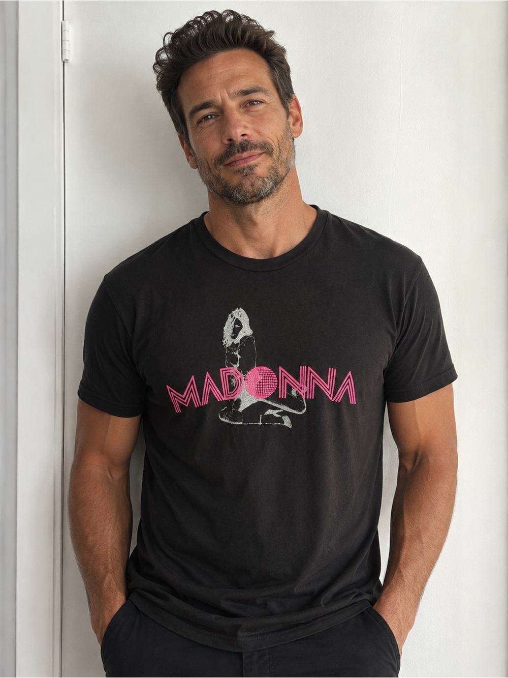 Chaser Black Short-Sleeve Madonna Graphic Tee confessions on a dance floor 🪩